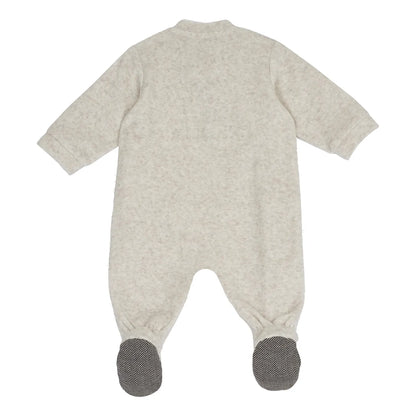 Boys Medium Natural Applique Front Opening Babysuit