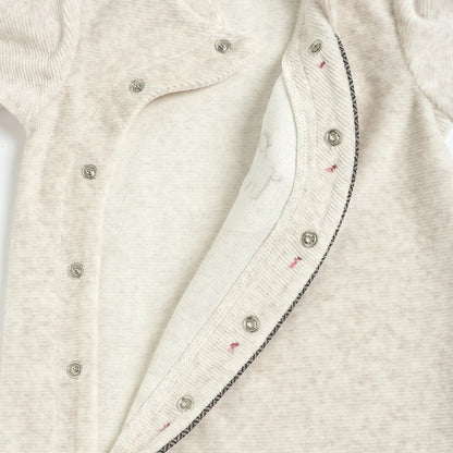 Boys Medium Natural Applique Front Opening Babysuit