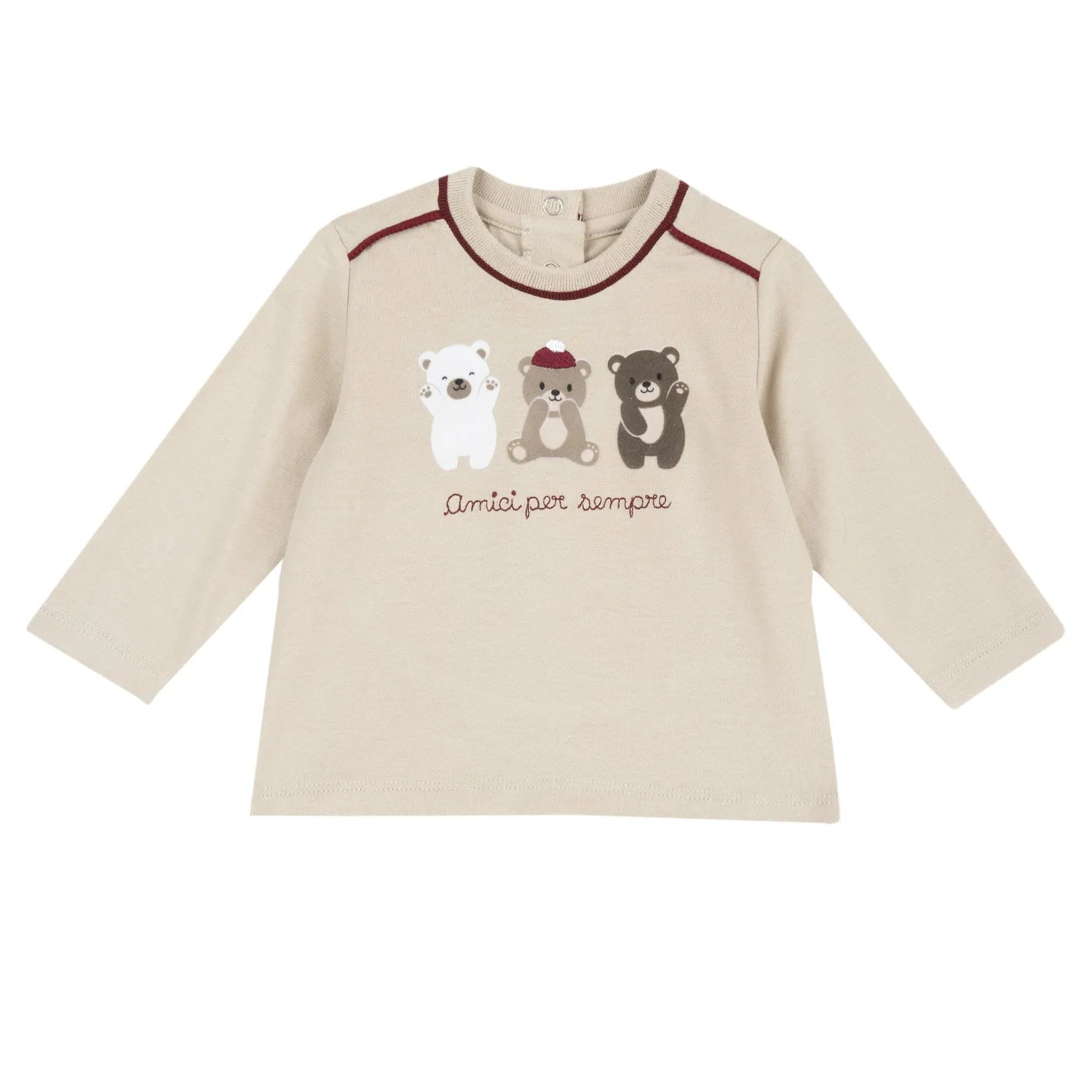 Boys Medium Natural Printed Long Sleeve T-shirt