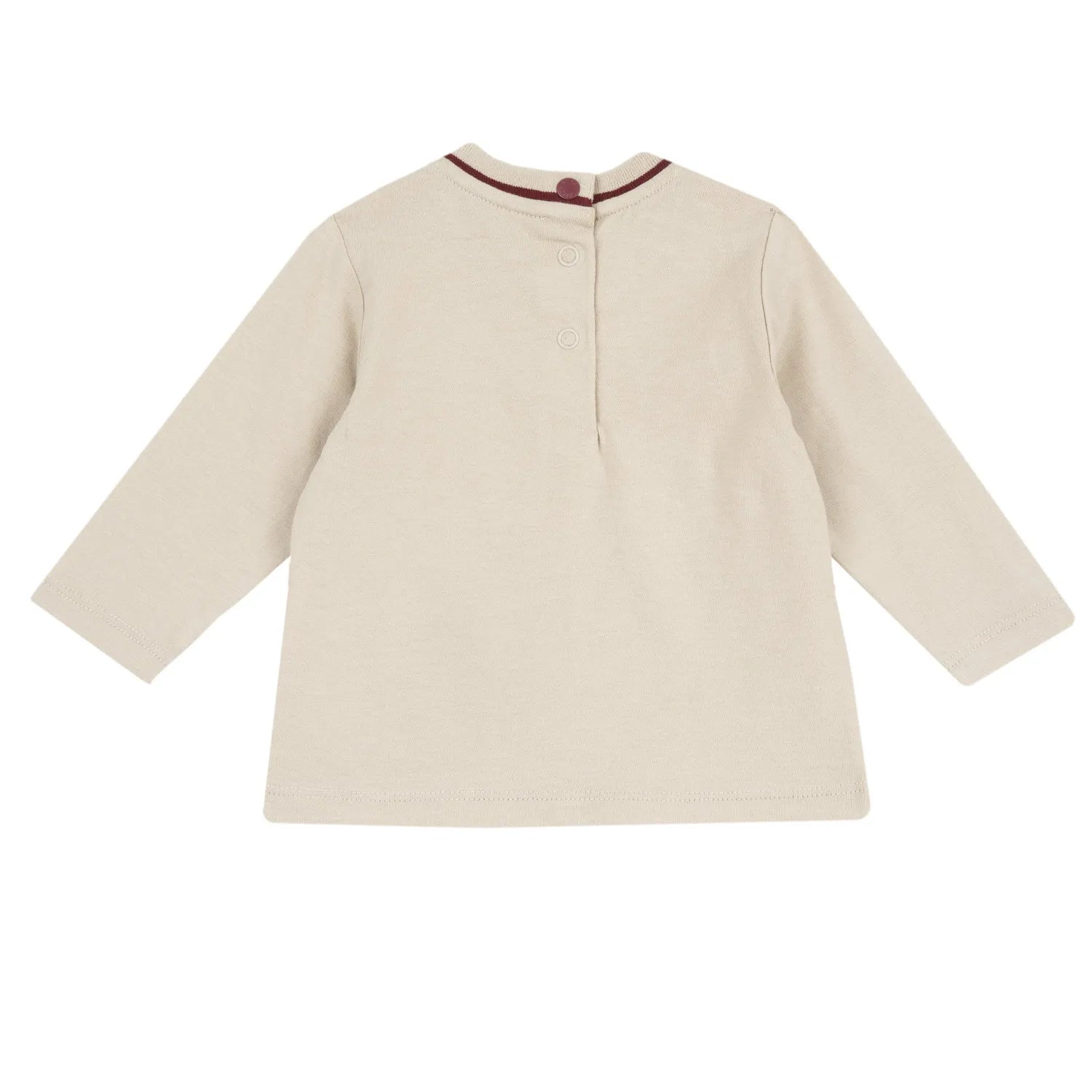 Boys Medium Natural Printed Long Sleeve T-shirt