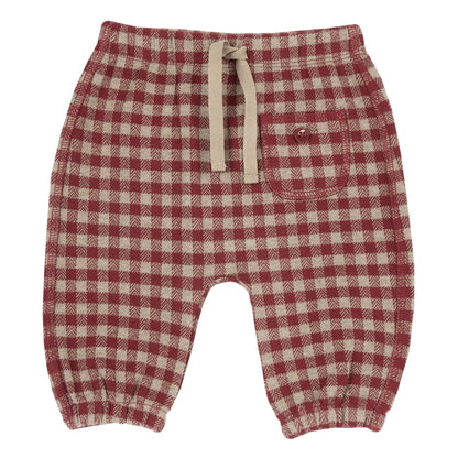 Boys Medium Red Checked Joggers