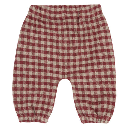 Boys Medium Red Checked Joggers