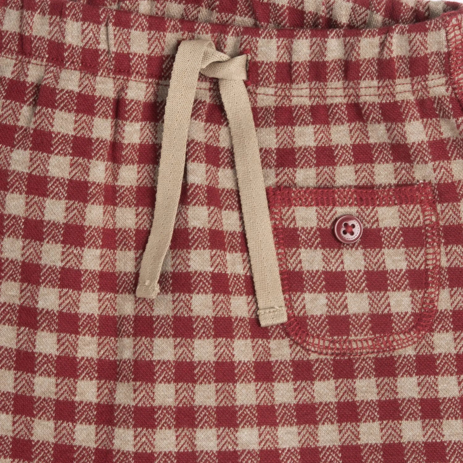 Boys Medium Red Checked Joggers