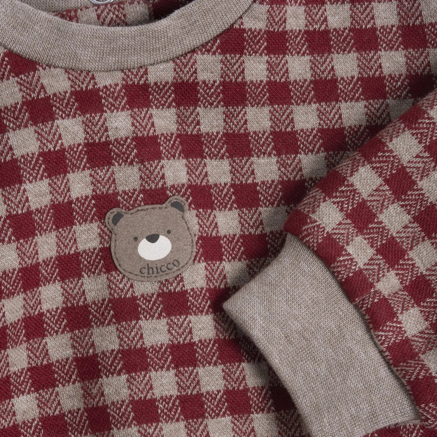 Boys Medium Red Checked Sweatshirt with Trouser