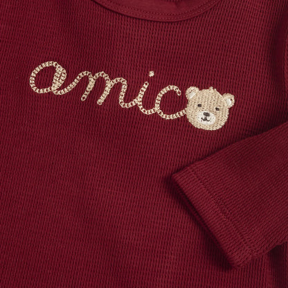 Boys Medium Red Printed Long Sleeve T-shirt