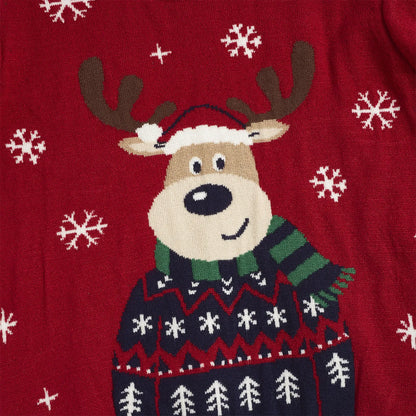Boys Medium Red Printed Pullover