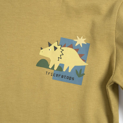 Boys Medium Yellow Printed Long Sleeve T-shirt