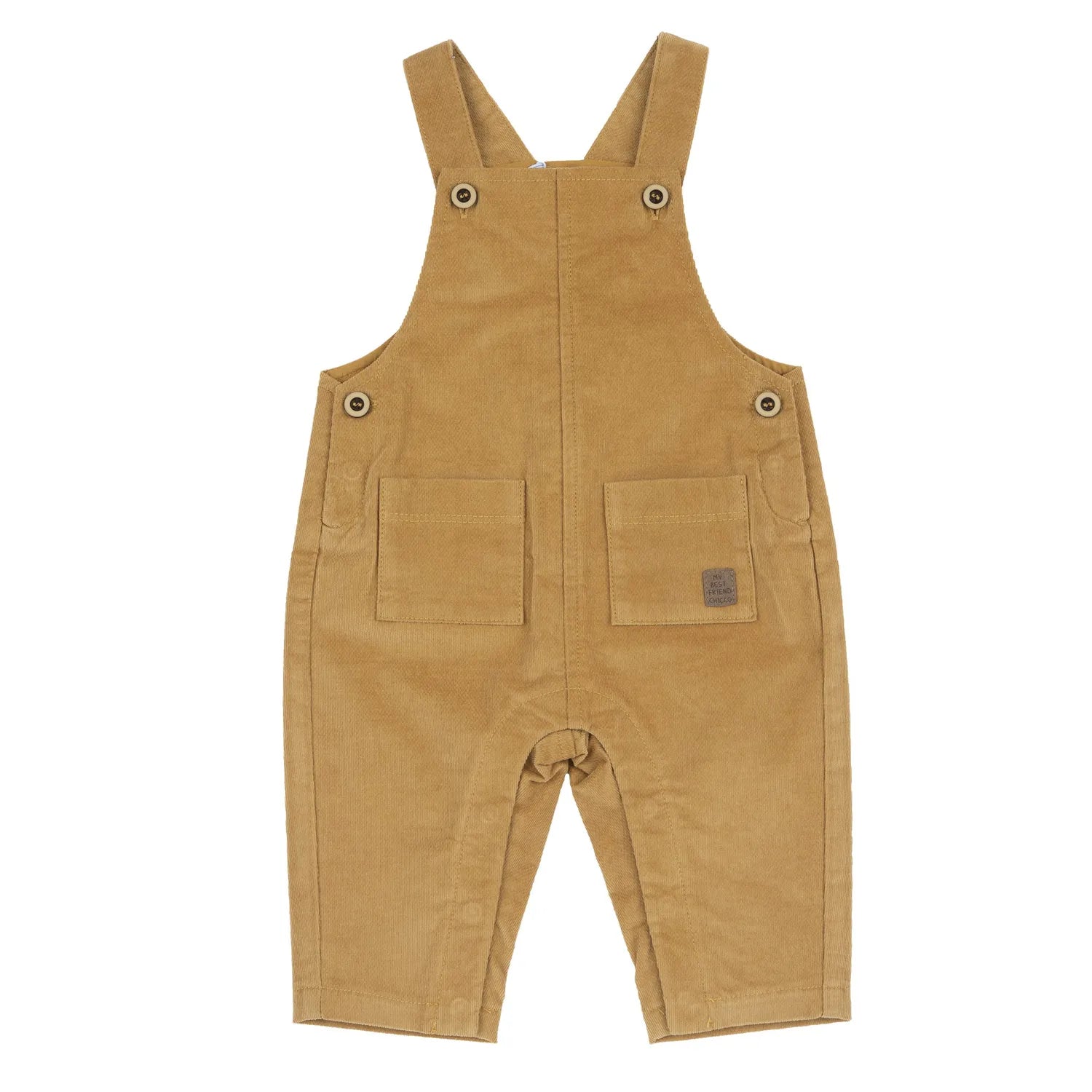 Boys Mustard Solid Long Dungaree