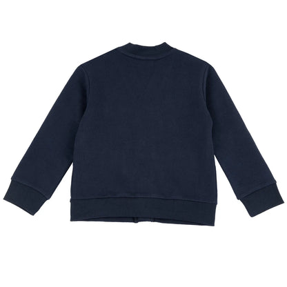 Boys Navy Blue Embroidered Cardigan