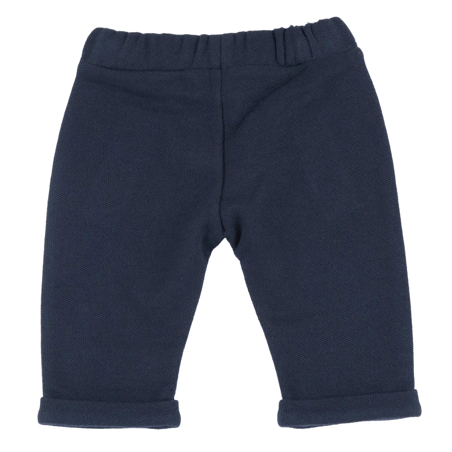 Boys Navy Blue Self Design Knitted Trouser