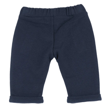 Boys Navy Blue Self Design Knitted Trouser