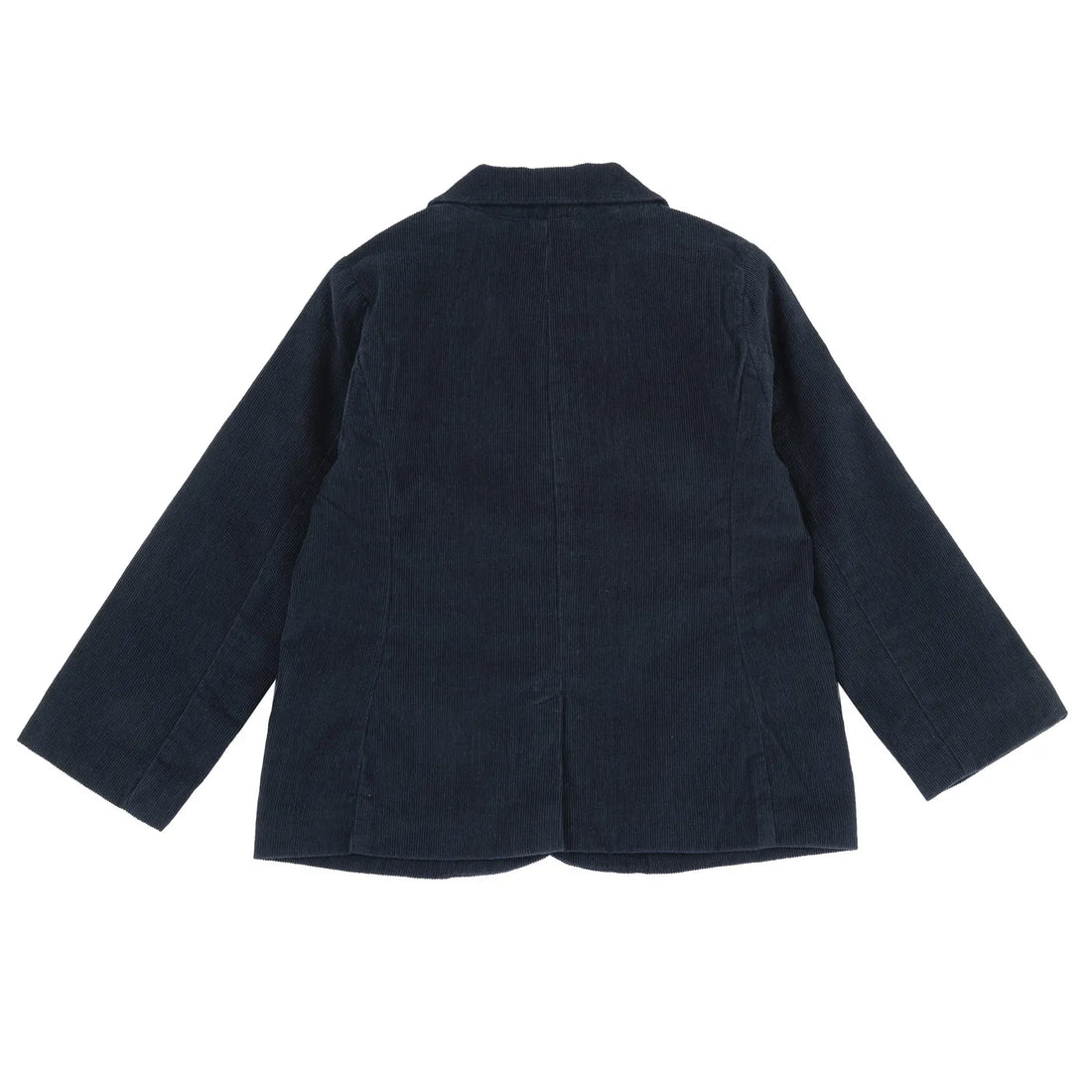 Boys Navy Blue Solid Corduroy Coat