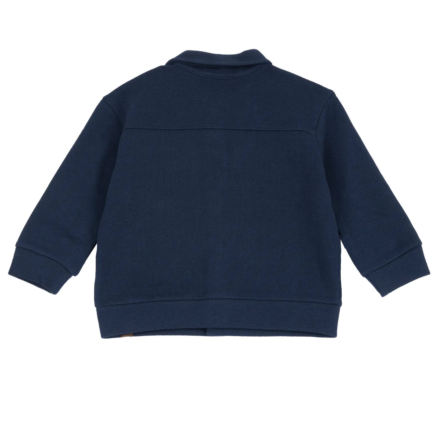 Boys Navy Blue Solid Jacket