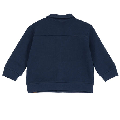 Boys Navy Blue Solid Jacket