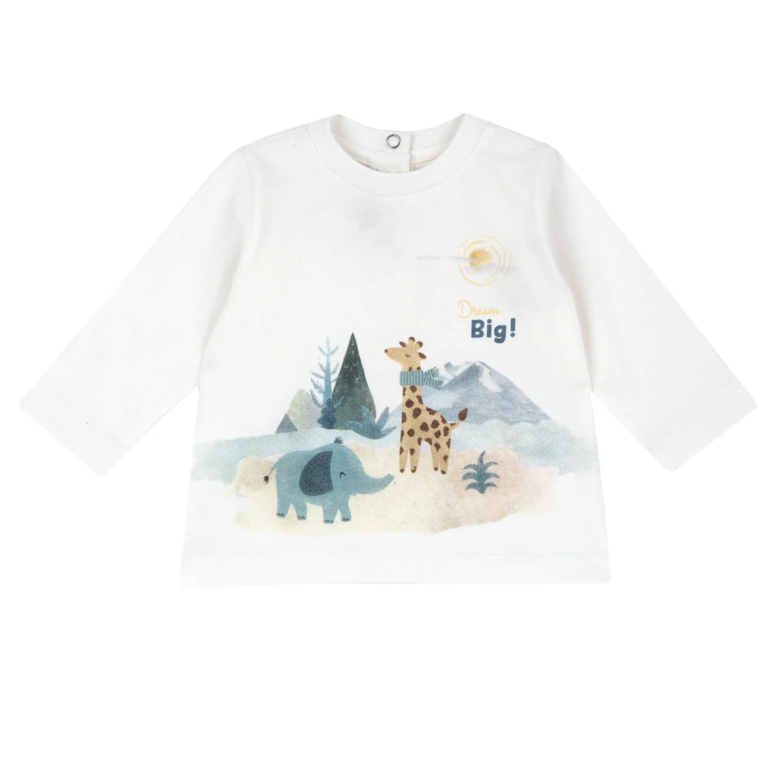 Boys White &amp; Blue Animal Printed Long Sleeve T-shirt