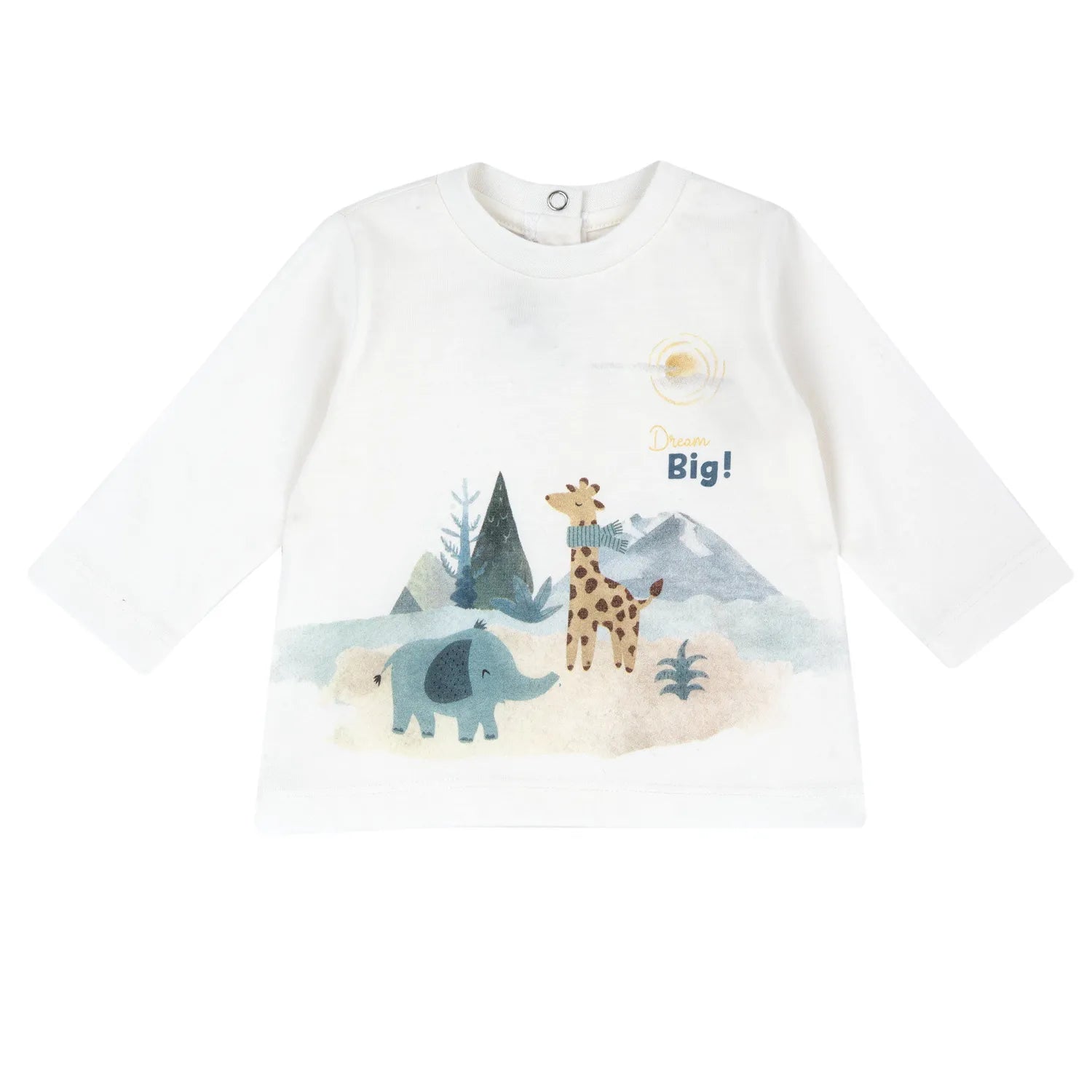 Boys White &amp; Blue Animal Printed Long Sleeve T-shirt