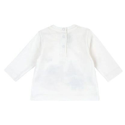 Boys White &amp; Blue Animal Printed Long Sleeve T-shirt