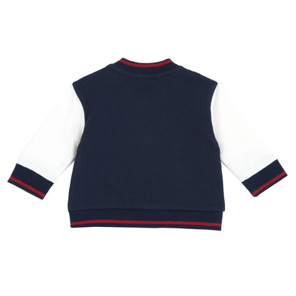 Boys White &amp; Blue Colorblocked Sweatshirt