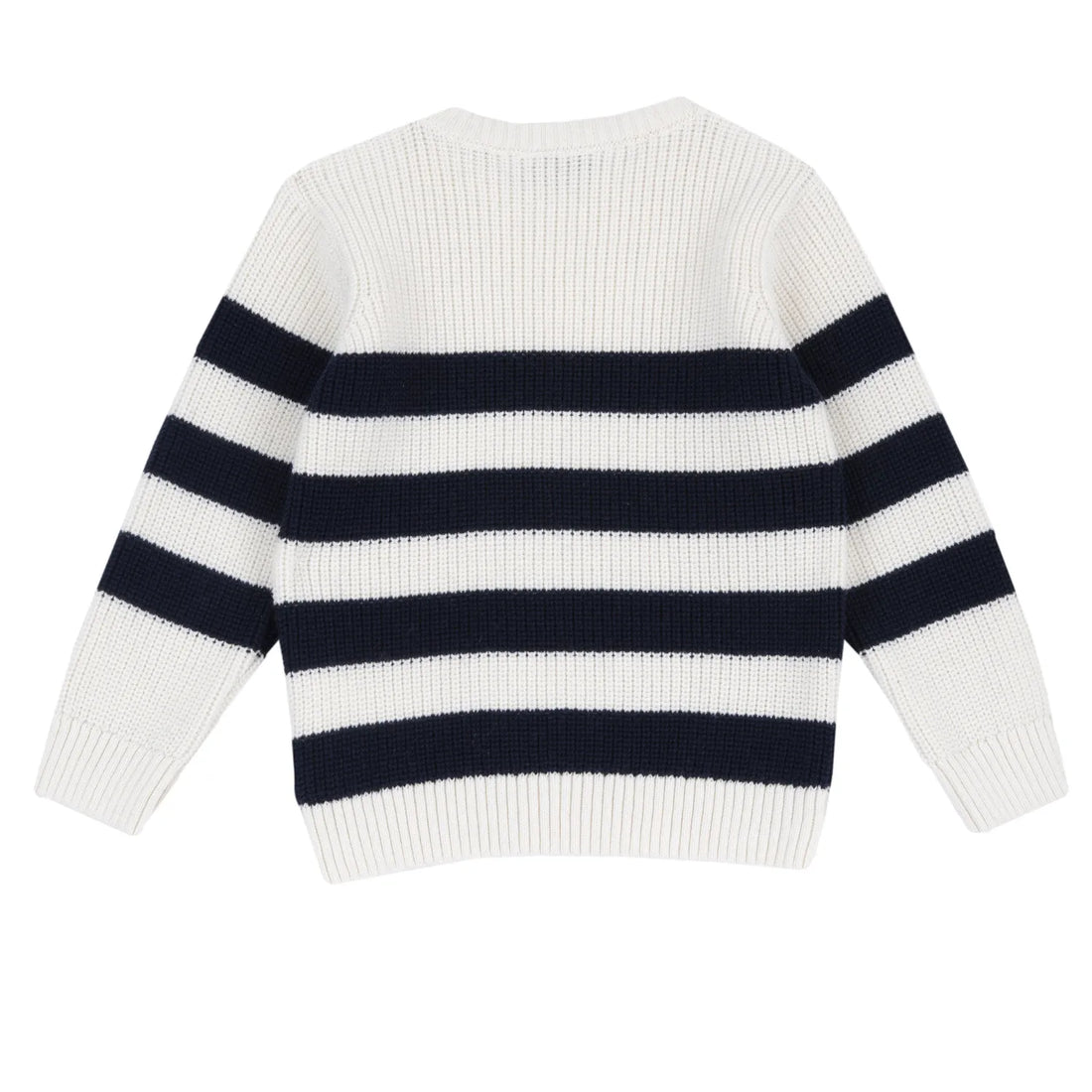 Boys White &amp; Navy Striped Pullover