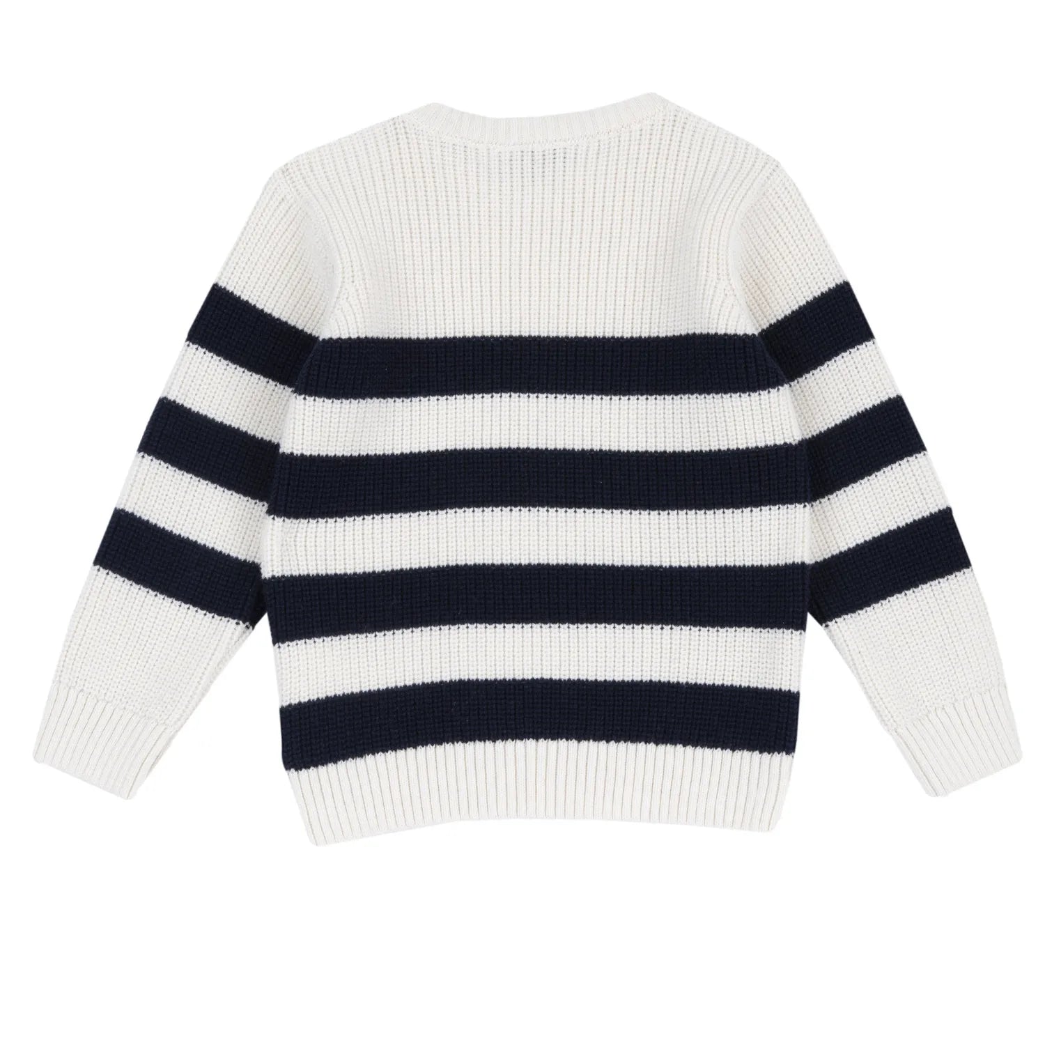 Boys White &amp; Navy Striped Pullover