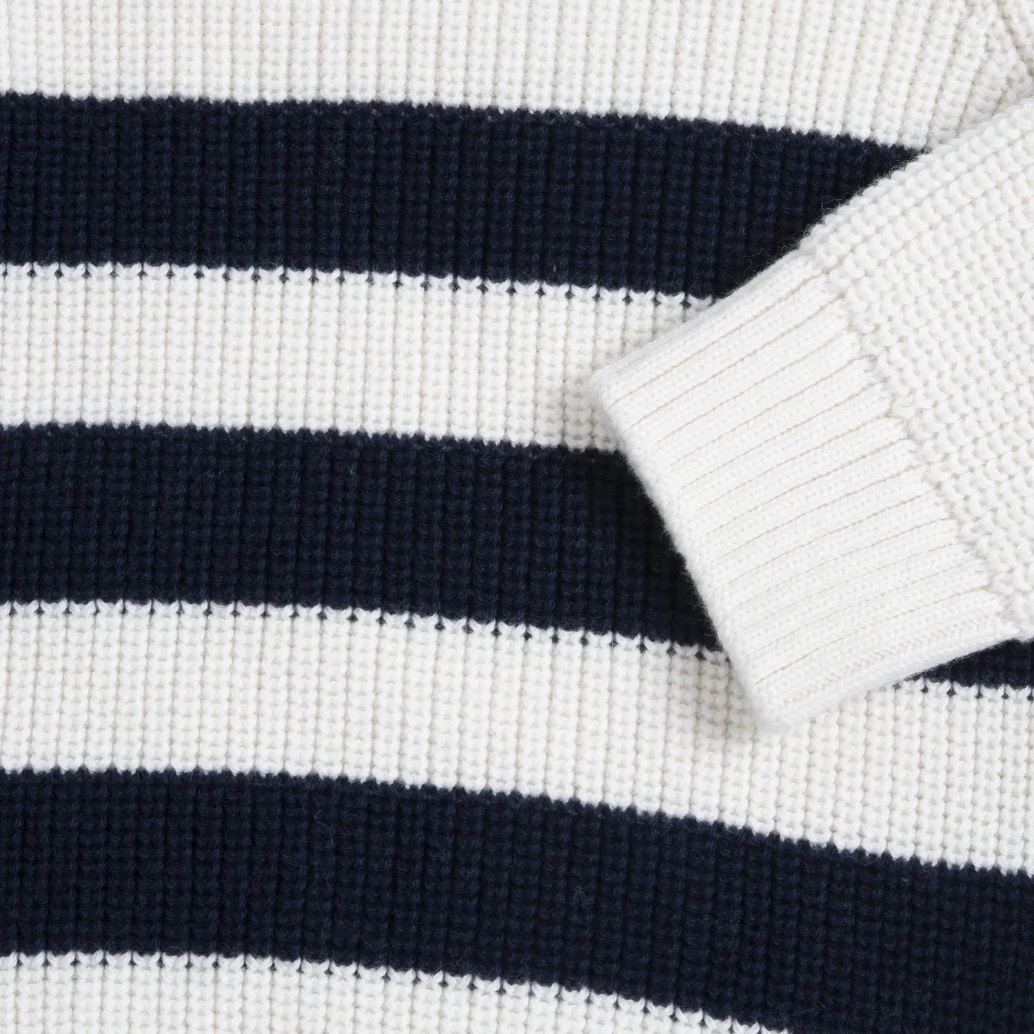 Boys White &amp; Navy Striped Pullover
