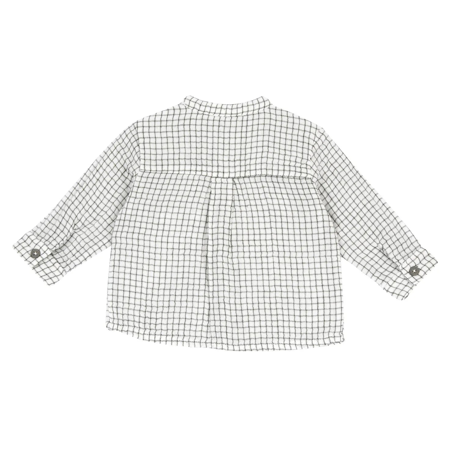 Boys White &amp; Olive Checked Long Sleeve Shirt