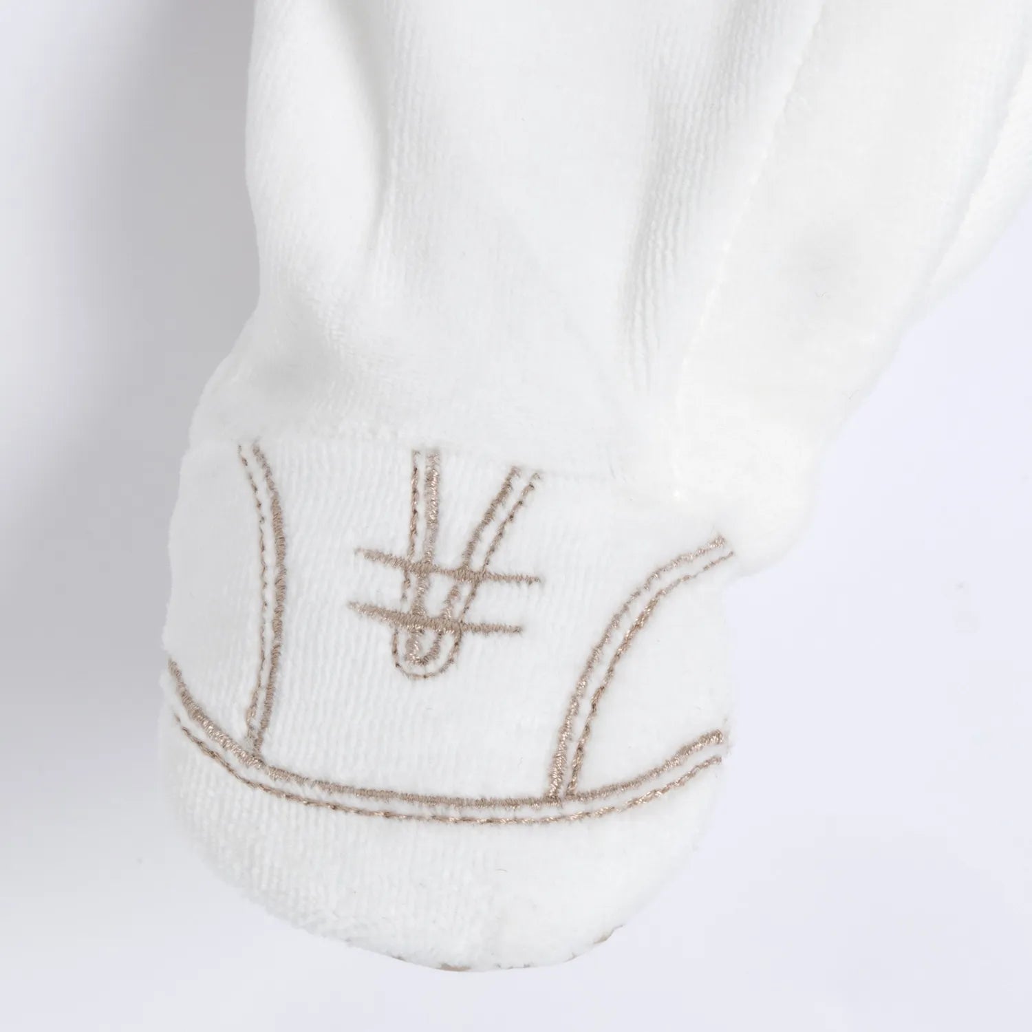 Boys White Embellished Leg Opening Babysuit