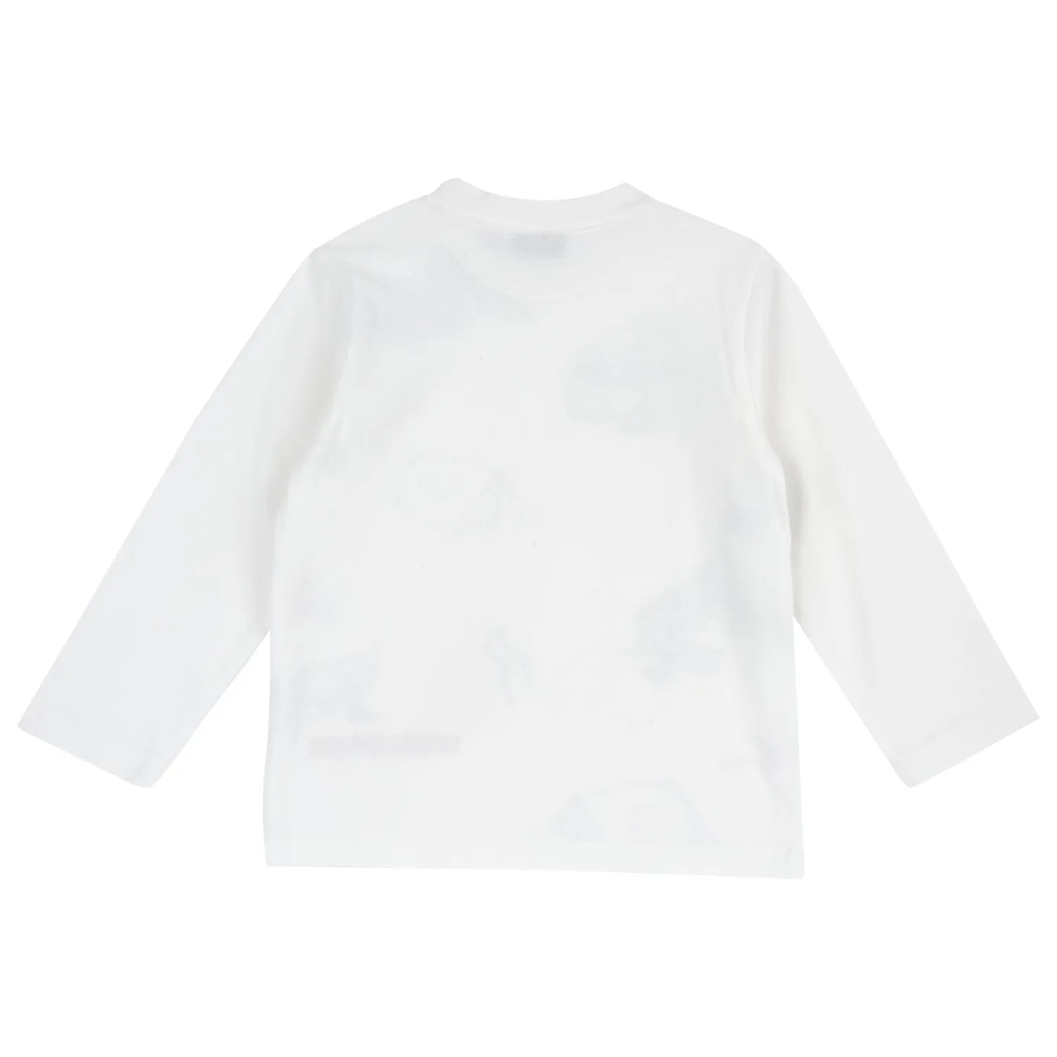 Boys White Printed Long Sleeve T-shirt