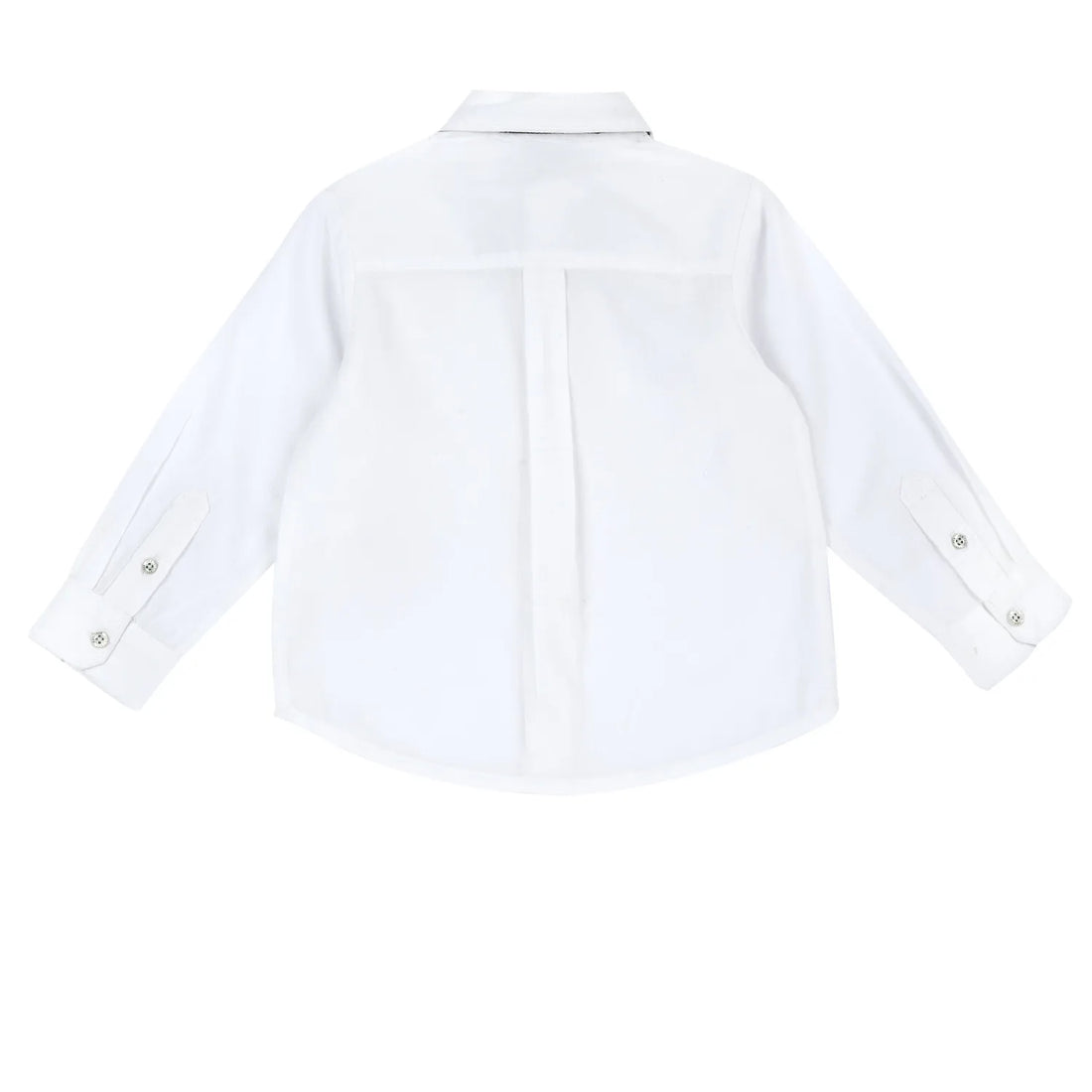 Boys White Solid Long Sleeve Shirt