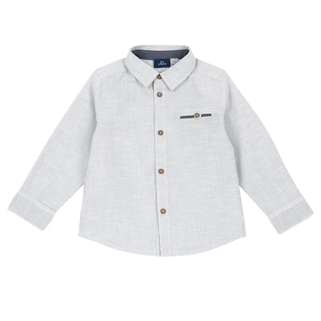 Boys White Striped Long Sleeve Shirt