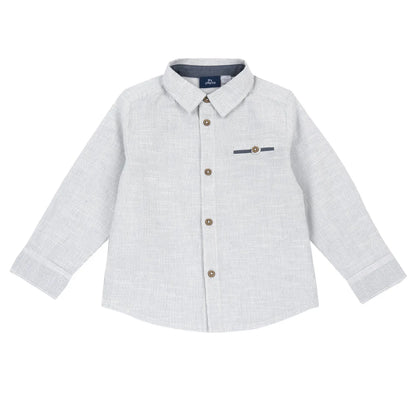 Boys White Striped Long Sleeve Shirt