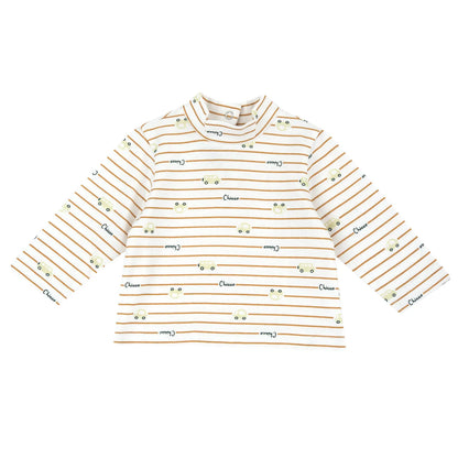 Boys White Striped Long Sleeve T-shirt
