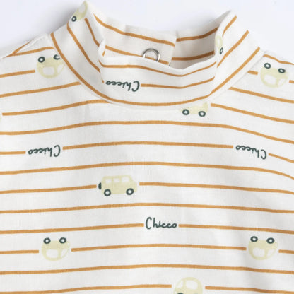 Boys White Striped Long Sleeve T-shirt