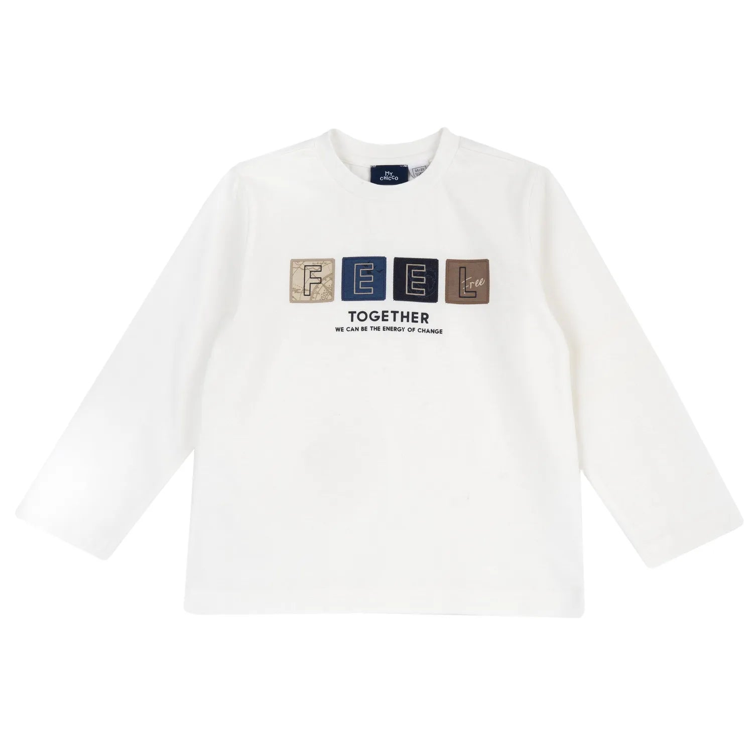 Boys White Typography Long Sleeve T-shirt