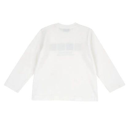 Boys White Typography Long Sleeve T-shirt