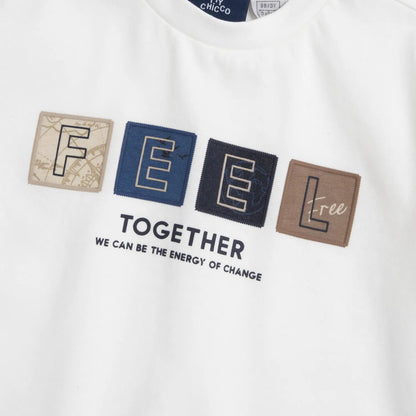 Boys White Typography Long Sleeve T-shirt