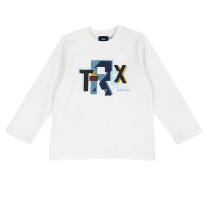 Boys White Typography Printed Long Sleeve T-shirt