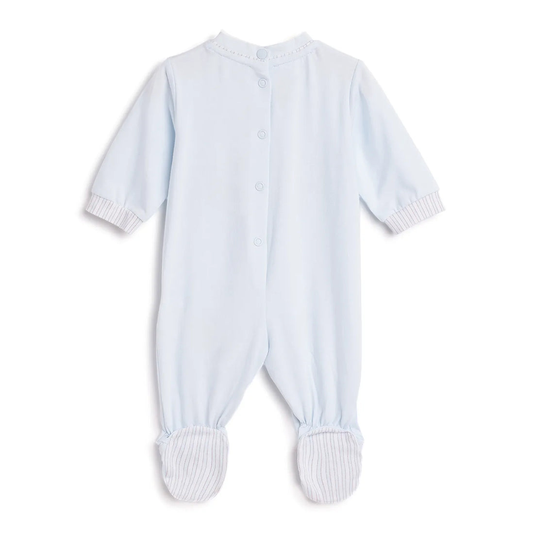 Boys Blue Embroidered Leg Opening Babysuit