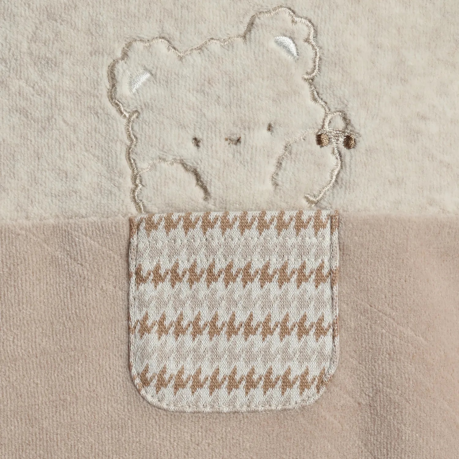 2 Pc Long Sleeve Bodysuit &amp; Sleeveless Beige Babysuit