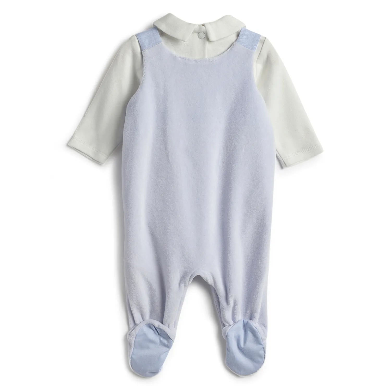 2 Pc Long Sleeve Bodysuit &amp; Sleeveless Blue Babysuit