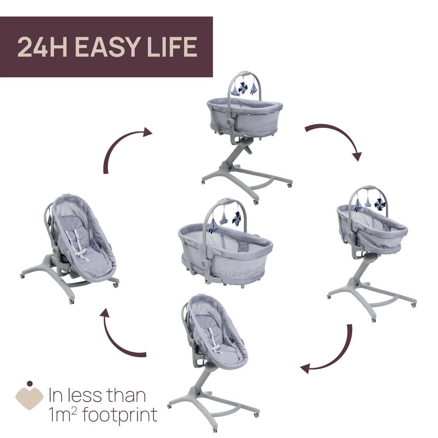 Baby Hug Pro Earl Grey 5 In 1 crib