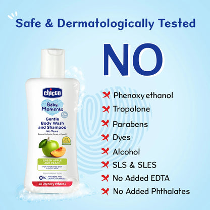 Baby Moments Gentle Bodywash &amp; Shampoo Green Apple 100ml