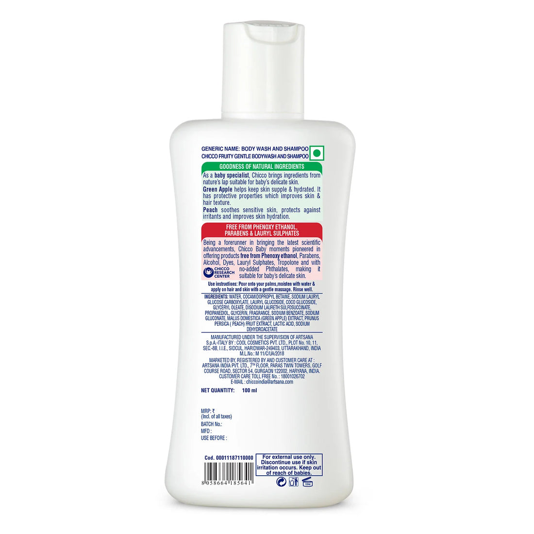 Baby Moments Gentle Bodywash &amp; Shampoo Green Apple 100ml