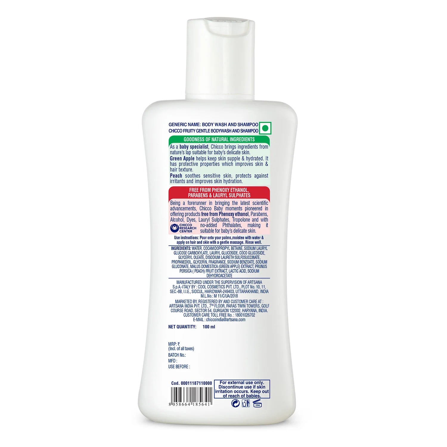 Baby Moments Gentle Bodywash &amp; Shampoo Green Apple 100ml