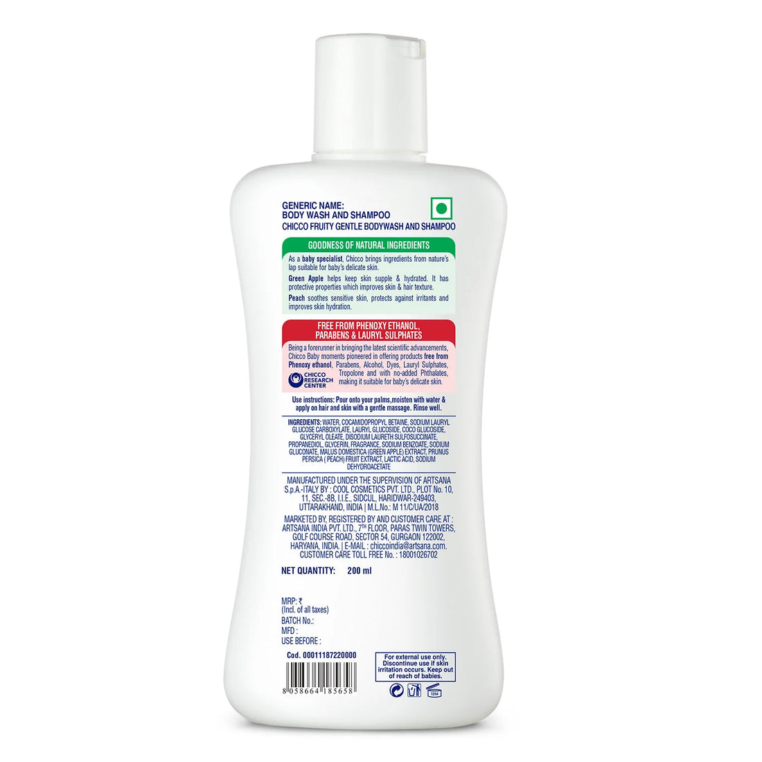 Baby Moments Gentle Bodywash &amp; Shampoo Green Apple 200ml