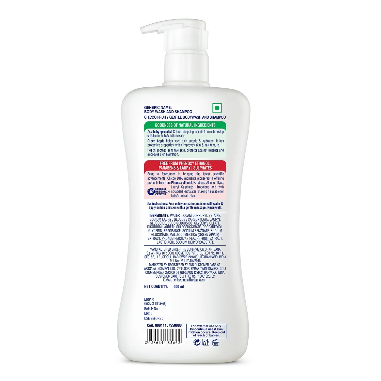 Baby Moments Gentle Bodywash &amp; Shampoo Green Apple 500ml