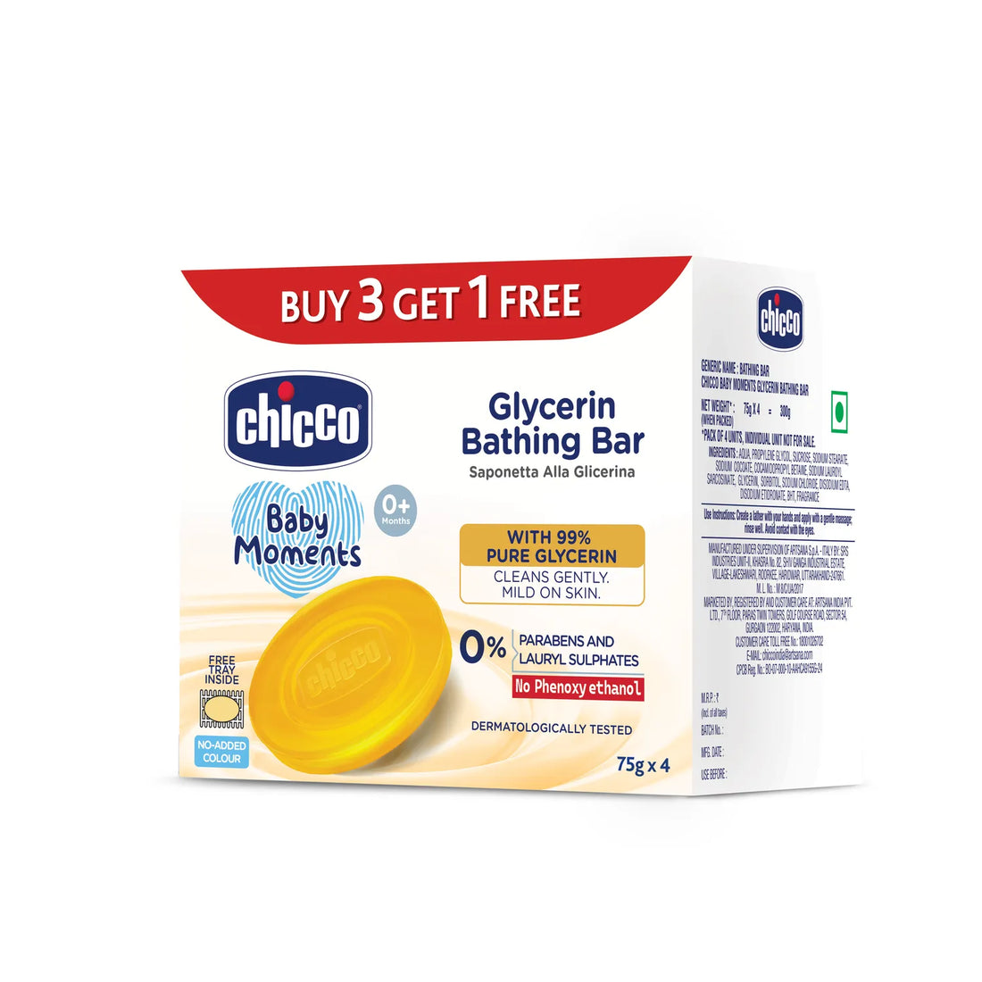 Baby Moments Glycerin Bathing Bar 75g Buy 3 Get 1 Free