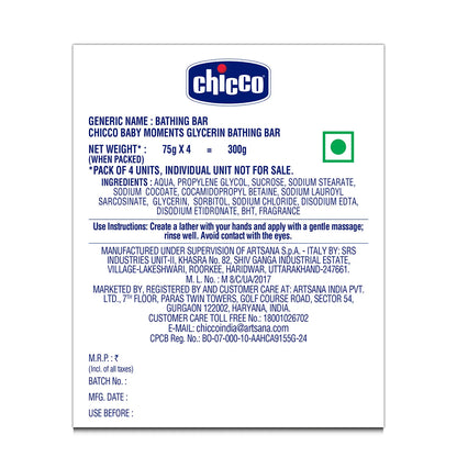 Baby Moments Glycerin Bathing Bar 75g Buy 3 Get 1 Free