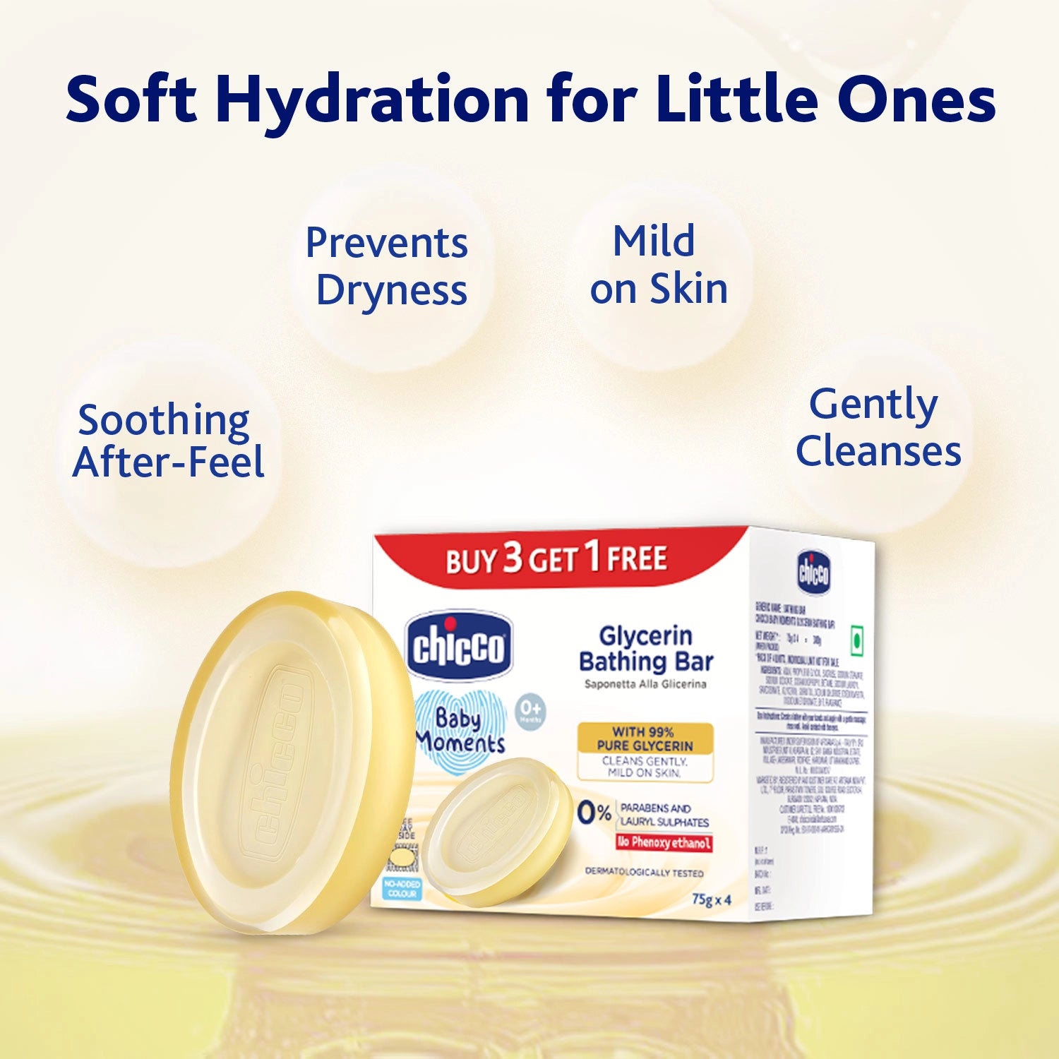 Baby Moments Glycerin Bathing Bar 75g Buy 3 Get 1 Free