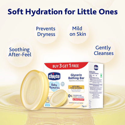 Baby Moments Glycerin Bathing Bar 75g Buy 3 Get 1 Free